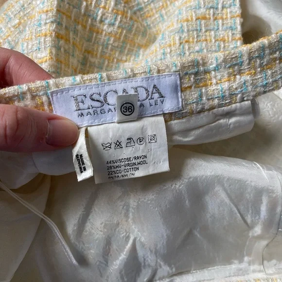 Vintage 1980s Escada Tweed Skirt Suit Co-Ord Set - Picture 12 of 16